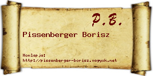 Pissenberger Borisz névjegykártya